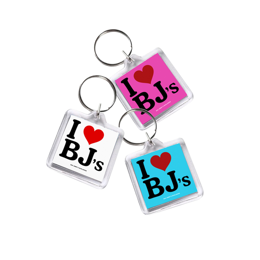 I Heart Bad Jimmy's Keychain - Blue, Pink, White