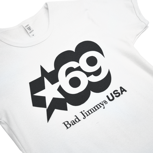 Bad Jimmy's USA 69' Baby Tee - White