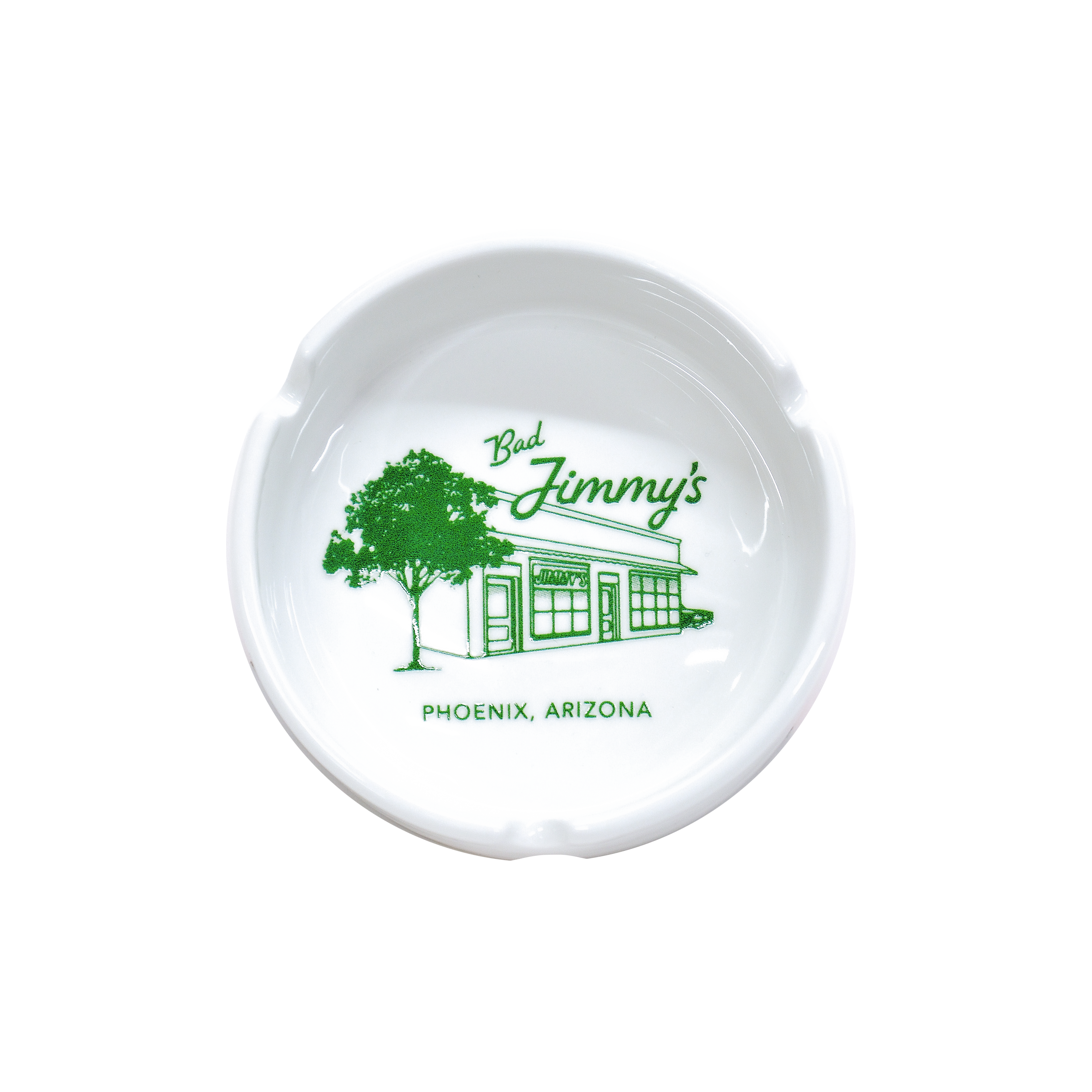 Bad Jimmy's OG Shop Ashtray - White/Green – BadJimmys